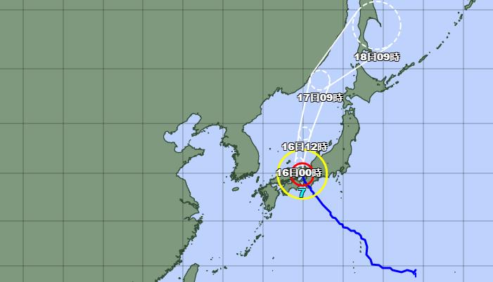 日本台风7号最新消息 台风“兰恩”在日本兵库县明石市附近再次登陆