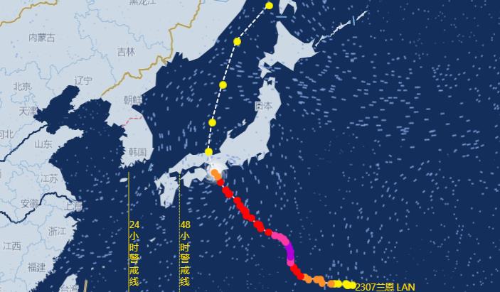2023第7号台风最新实时路径图 “兰恩”向西偏北转西北方向移动