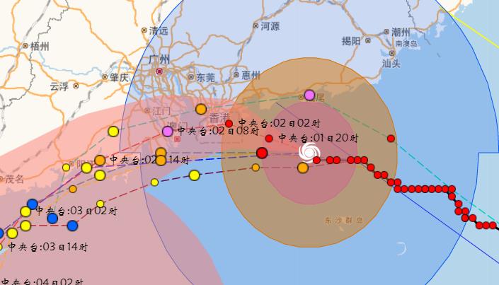 2023年9号台风苏拉实时路径图 台风“苏拉”或在大鹏半岛登陆